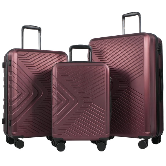 Vellaroam three-piece luggage set in Wine Red